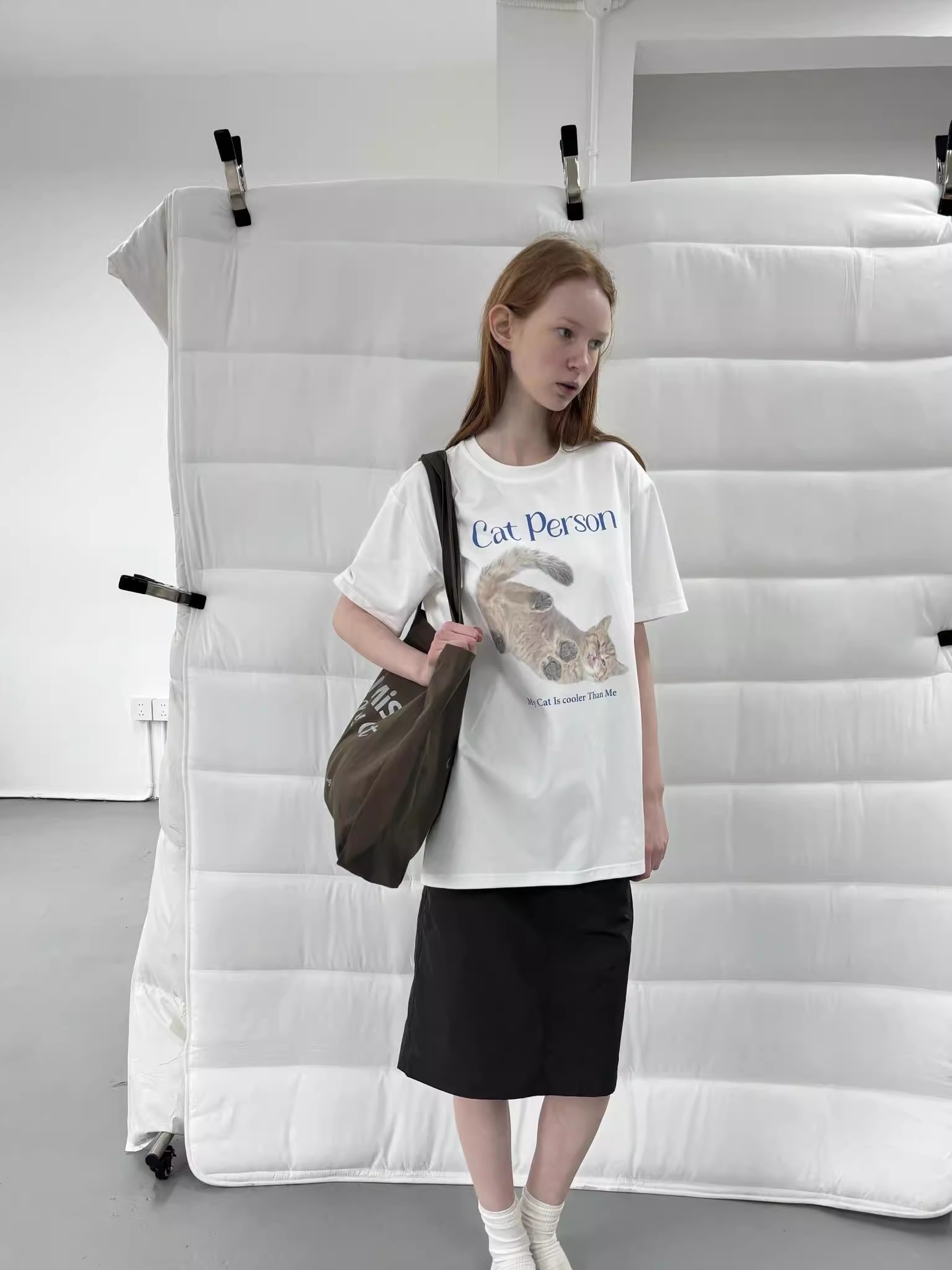 Casual Korean Style Cartoon Cat & Dog Print Short Sleeve T-Shirt for Women - Versatile Minimalist Pure Cotton Top Casual Korean Style Cartoon Cat & Dog Print Short Sleeve T-Shirt for Women - Versatile Minimalist Pure Cotton Top