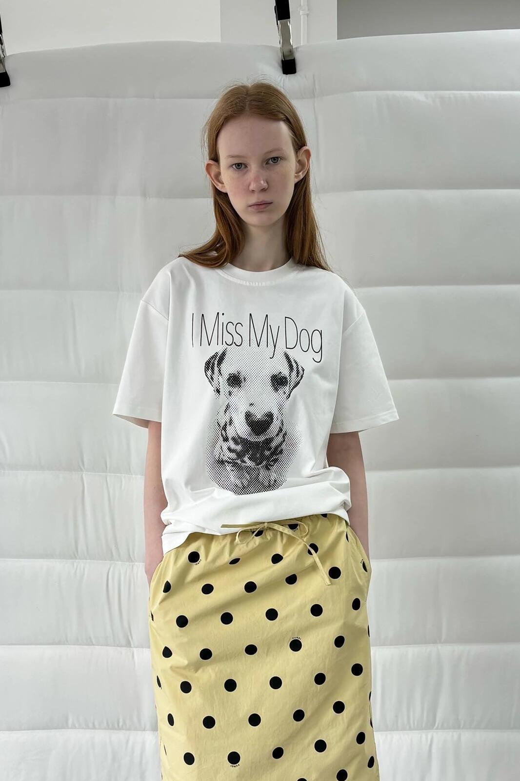 Casual Korean Style Cartoon Cat & Dog Print Short Sleeve T-Shirt for Women - Versatile Minimalist Pure Cotton Top