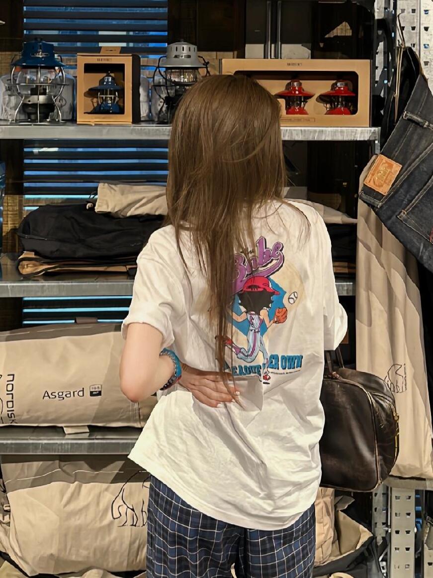 Casual Loose Fit Cartoon Print Short Sleeve T-Shirt for Summer - Versatile Pure Cotton Tee for Sweet Fun Style Casual Loose Fit Cartoon Print Short Sleeve T-Shirt for Summer - Versatile Pure Cotton Tee for Sweet Fun Style