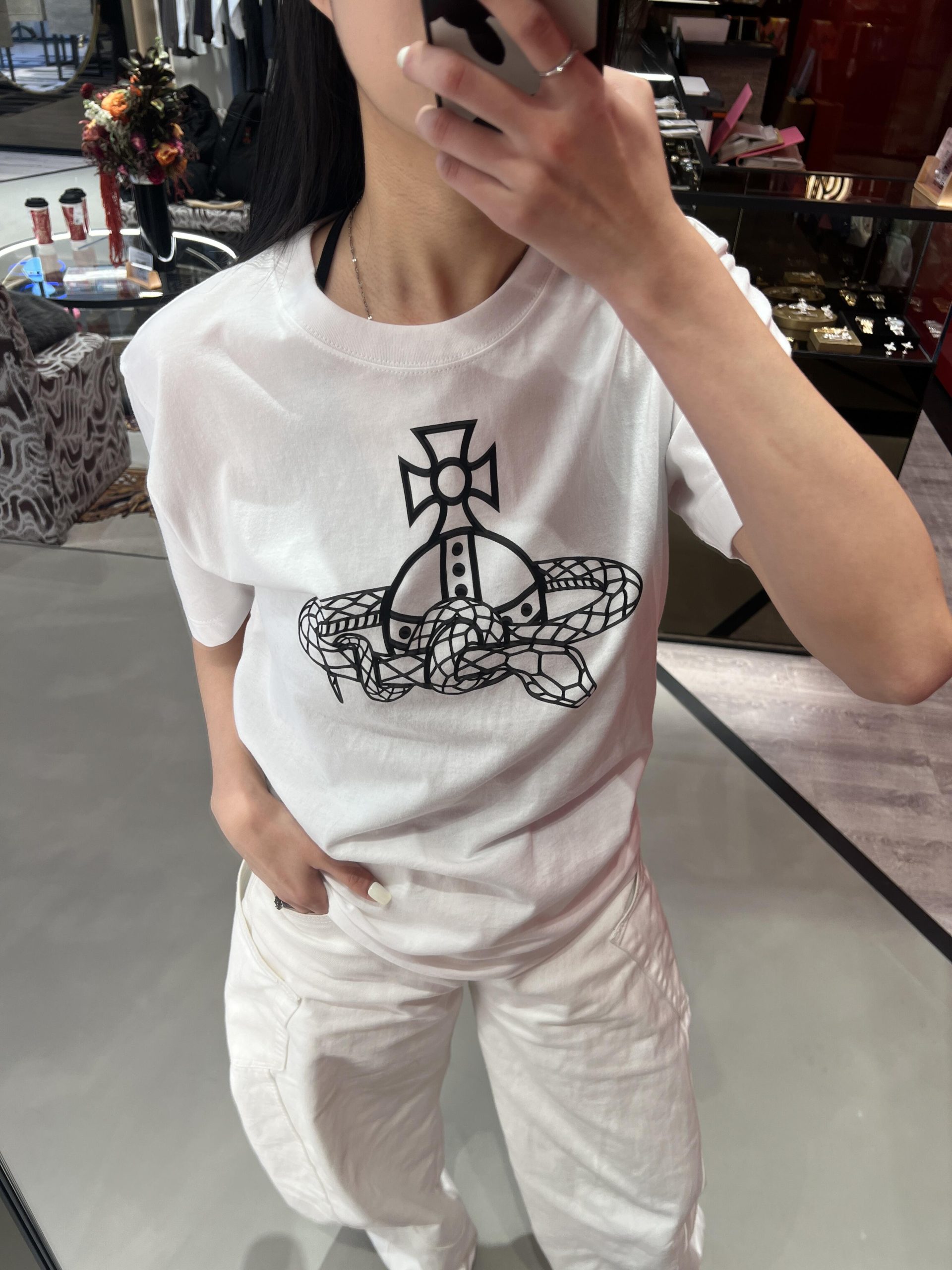 Casual Printed Snake T-Shirt for Women - Loose Fit, Round Neck, Pure Cotton - 25SS South Korea INS Limited Edition Casual Printed Snake T-Shirt for Women - Loose Fit, Round Neck, Pure Cotton - 25SS South Korea INS Limited Edition