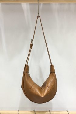 Casual Solid Color Soft Leather Croissant Dumpling Bag - Versatile Shoulder Crossbody Bag for Everyday Style