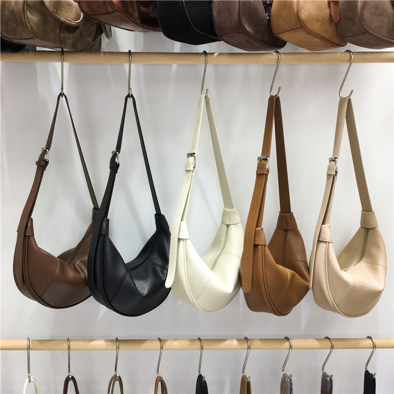 Casual Solid Color Soft Leather Croissant Dumpling Bag - Versatile Shoulder Crossbody Bag for Everyday Style Casual Solid Color Soft Leather Croissant Dumpling Bag - Versatile Shoulder Crossbody Bag for Everyday Style
