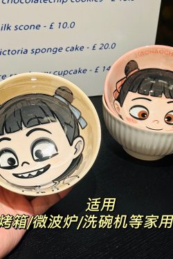 Ceramic Rice Bowl Set - Colorful Underglaze Dessert and Ice Cream Bowls for Kids - High-Value Tableware for Home Dining