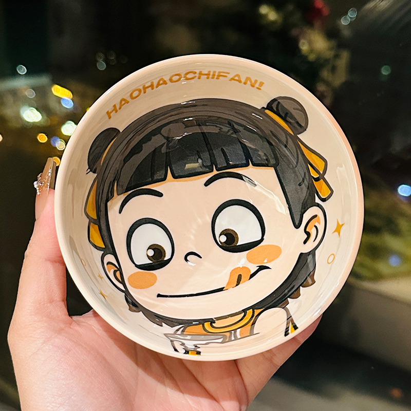 Ceramic Rice Bowl Set - Colorful Underglaze Dessert and Ice Cream Bowls for Kids - High-Value Tableware for Home Dining Ceramic Rice Bowl Set - Colorful Underglaze Dessert and Ice Cream Bowls for Kids - High-Value Tableware for Home Dining