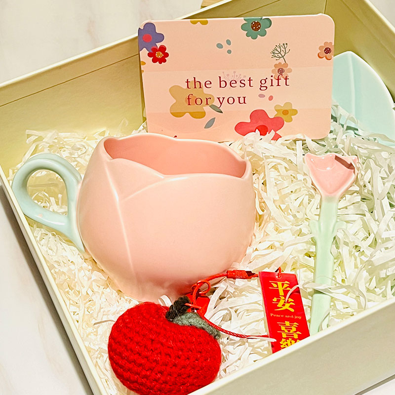 Ceramic Tulip-Shaped Coffee Cup with Saucer - Aesthetic Relief Design for Office and Home, Perfect Gift for Stylish Girls Ceramic Tulip-Shaped Coffee Cup with Saucer - Aesthetic Relief Design for Office and Home, Perfect Gift for Stylish Girls