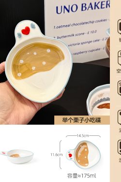 Charming 5-Inch Ceramic Rice Bowl for Girls, High-Quality Ice Cream Dessert Bowl, Sweet Soup Bowl for Everyday Use