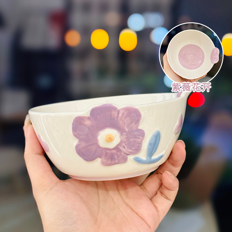Charming 5-Inch Ceramic Rice Bowl for Girls, High-Quality Ice Cream Dessert Bowl, Sweet Soup Bowl for Everyday Use Charming 5-Inch Ceramic Rice Bowl for Girls, High-Quality Ice Cream Dessert Bowl, Sweet Soup Bowl for Everyday Use