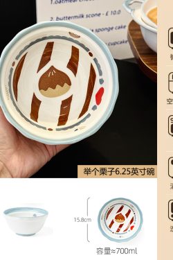 Charming 5-Inch Ceramic Rice Bowl for Girls, High-Quality Ice Cream Dessert Bowl, Sweet Soup Bowl for Everyday Use