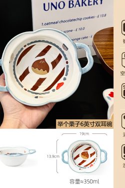 Charming 5-Inch Ceramic Rice Bowl for Girls, High-Quality Ice Cream Dessert Bowl, Sweet Soup Bowl for Everyday Use