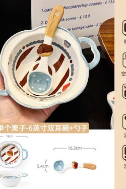 Charming 5-Inch Ceramic Rice Bowl for Girls, High-Quality Ice Cream Dessert Bowl, Sweet Soup Bowl for Everyday Use