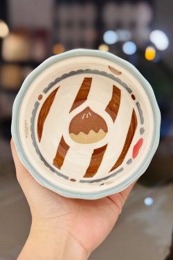 Charming 5-Inch Ceramic Rice Bowl for Girls, High-Quality Ice Cream Dessert Bowl, Sweet Soup Bowl for Everyday Use