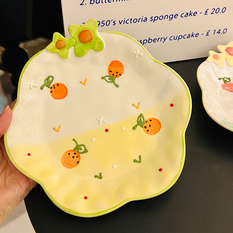 Charming Embossed Flower Dinnerware Set for Girls - Under-glaze Ceramic Yogurt Bowls and Plates, Cute Floral Design Charming Embossed Flower Dinnerware Set for Girls - Under-glaze Ceramic Yogurt Bowls and Plates, Cute Floral Design