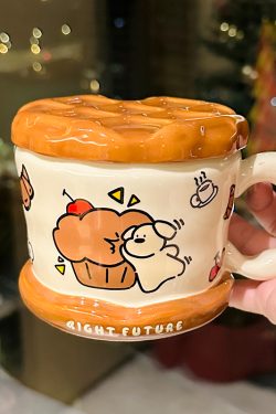 Charming Poodle Mug for Girls - High-End Ceramic Water Cup, Perfect for Breakfast and Couples