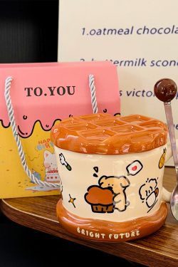 Charming Poodle Mug for Girls - High-End Ceramic Water Cup, Perfect for Breakfast and Couples