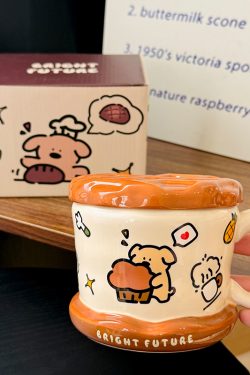 Charming Poodle Mug for Girls - High-End Ceramic Water Cup, Perfect for Breakfast and Couples