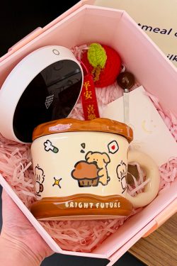 Charming Poodle Mug for Girls - High-End Ceramic Water Cup, Perfect for Breakfast and Couples