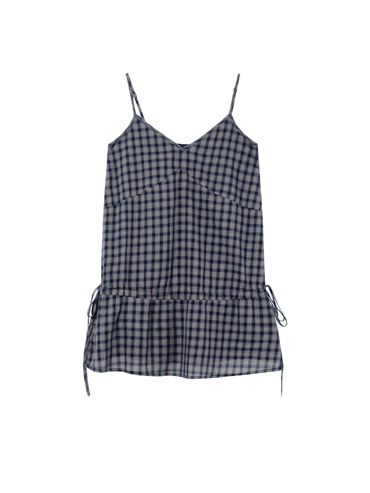 Checkered Long Camisole for Women - Strap Waist Casual Top in Summer 2025 Style, Perfect for Petite Sizes, Trendy 90s Inspired Fashion Checkered Long Camisole for Women - Strap Waist Casual Top in Summer 2025 Style, Perfect for Petite Sizes, Trendy 90s Inspired Fashion