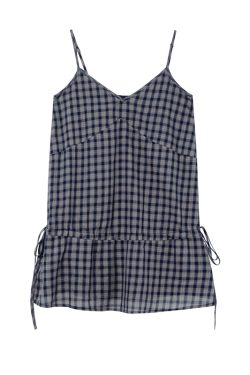 Checkered Long Camisole for Women - Strap Waist Casual Top in Summer 2025 Style, Perfect for Petite Sizes, Trendy 90s Inspired Fashion