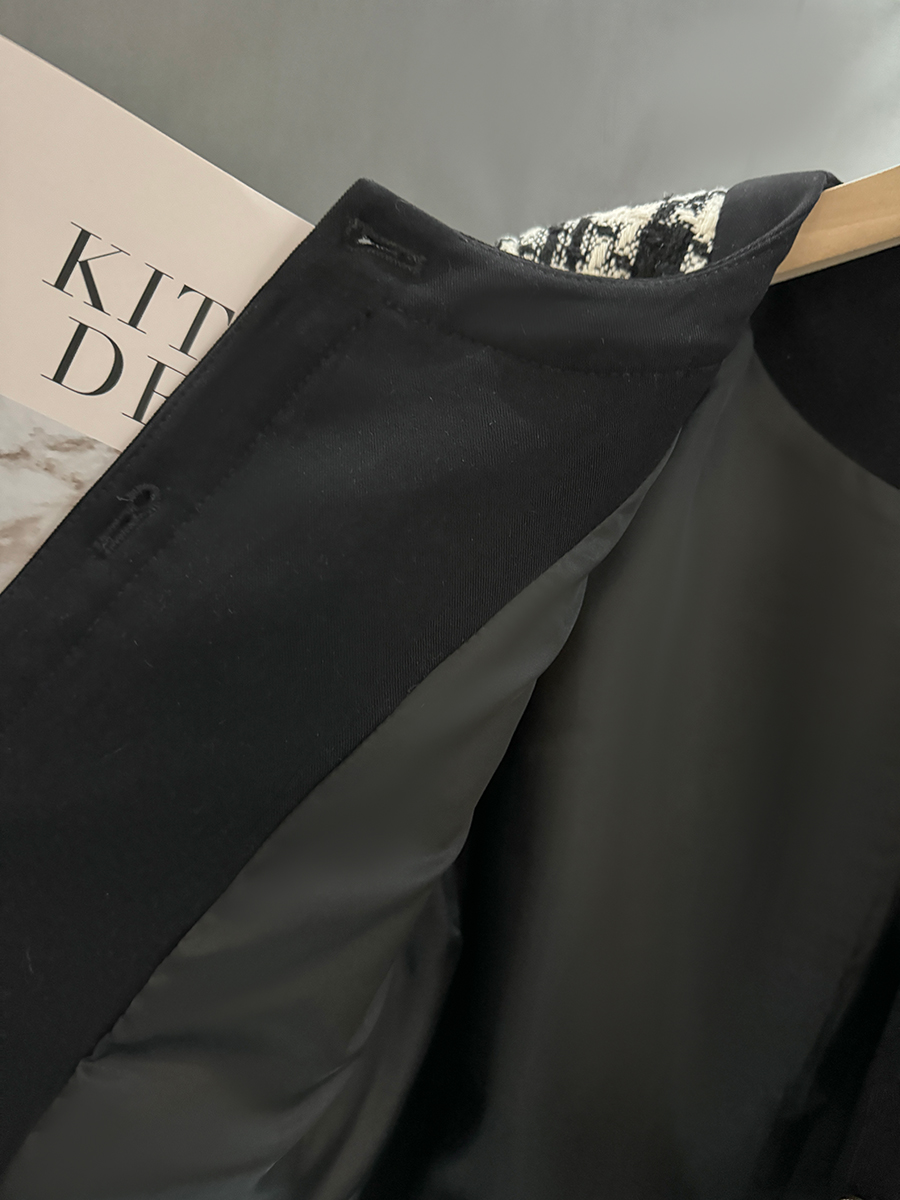 Chic Black and White Check Short Coat for Women - Stylish Blazer for Autumn and Winter 2024 Fashion Chic Black and White Check Short Coat for Women - Stylish Blazer for Autumn and Winter 2024 Fashion