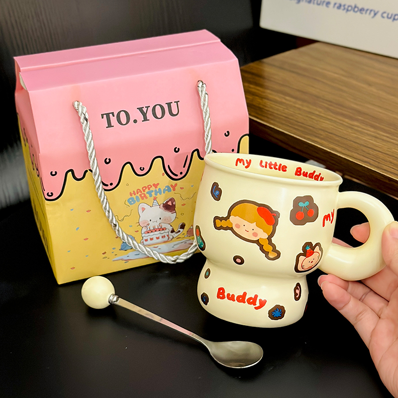 Chic Couple Ceramic Coffee Mugs - Perfect Gift for Girls' Graduation or Birthday, Stylish Home Drinkware Set Chic Couple Ceramic Coffee Mugs - Perfect Gift for Girls' Graduation or Birthday, Stylish Home Drinkware Set