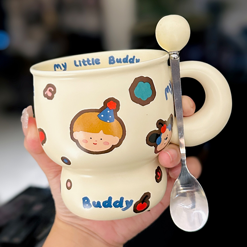 Chic Couple Ceramic Coffee Mugs - Perfect Gift for Girls' Graduation or Birthday, Stylish Home Drinkware Set Chic Couple Ceramic Coffee Mugs - Perfect Gift for Girls' Graduation or Birthday, Stylish Home Drinkware Set