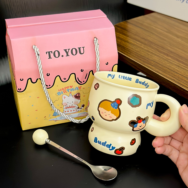 Chic Couple Ceramic Coffee Mugs - Perfect Gift for Girls' Graduation or Birthday, Stylish Home Drinkware Set Chic Couple Ceramic Coffee Mugs - Perfect Gift for Girls' Graduation or Birthday, Stylish Home Drinkware Set