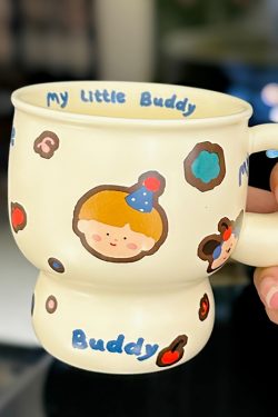 Chic Couple Ceramic Coffee Mugs - Perfect Gift for Girls' Graduation or Birthday, Stylish Home Drinkware Set