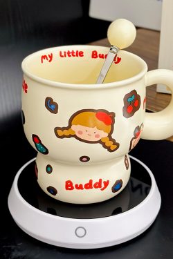 Chic Couple Ceramic Coffee Mugs - Perfect Gift for Girls' Graduation or Birthday, Stylish Home Drinkware Set