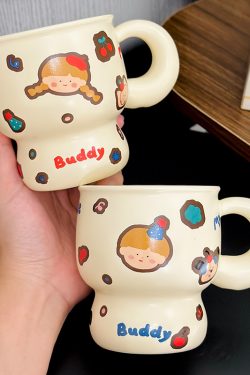 Chic Couple Ceramic Coffee Mugs - Perfect Gift for Girls' Graduation or Birthday, Stylish Home Drinkware Set