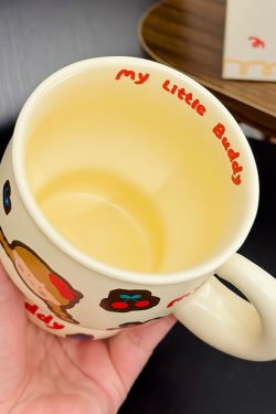 Chic Couple Ceramic Coffee Mugs - Perfect Gift for Girls' Graduation or Birthday, Stylish Home Drinkware Set