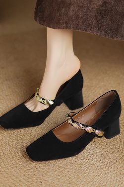 Chic French Style Mary Jane Loafers for Women - Versatile Shallow Mouth Italian-Inspired Single Shoes