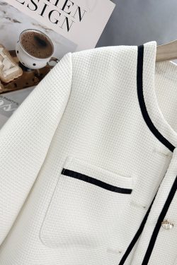 Chic White French Style Short Sleeve Blazer for Women - Summer Lightweight 2025 Fashion Elegant Suit