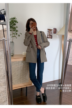 Chic White Petite Suit Jacket for Women - High-End Casual Blazer in Korean Style for Spring & Autumn 2025
