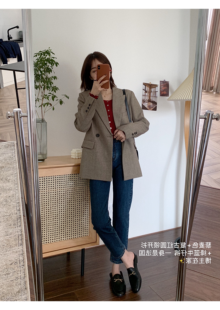 Chic White Petite Suit Jacket for Women - High-End Casual Blazer in Korean Style for Spring & Autumn 2025 Chic White Petite Suit Jacket for Women - High-End Casual Blazer in Korean Style for Spring & Autumn 2025