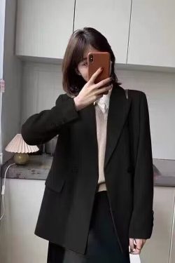 Chic White Petite Suit Jacket for Women - High-End Casual Blazer in Korean Style for Spring & Autumn 2025