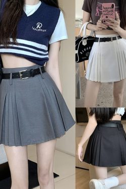 Chic White Plus Size High-Waisted Pleated Half Skirt for Women, Summer A-Line College Style Short Skirt