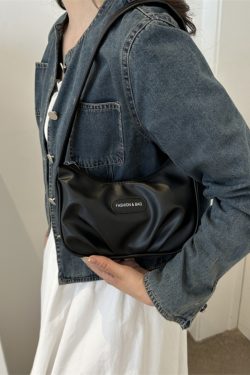 Chic Women's White Baguette Shoulder Bag - Versatile French Style Underarm Bag for Summer 2025