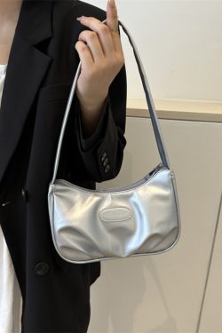 Chic Women's White Baguette Shoulder Bag - Versatile French Style Underarm Bag for Summer 2025