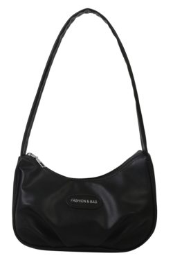 Chic Women's White Baguette Shoulder Bag - Versatile French Style Underarm Bag for Summer 2025