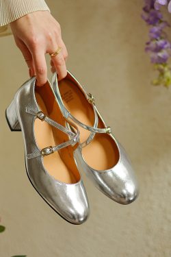 Chinese Style Genuine Leather Cross Strap Mid-Heel Mary Jane Shoes for Women - Elegant Spring Fashion Footwear