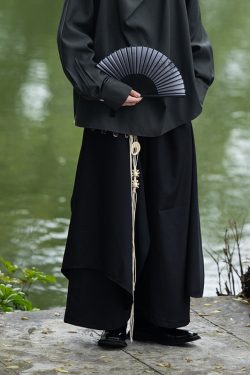 Chinese-Style Layered Retro Trousers for Men and Women - Loose Draped Long Pants for a High-End National Look