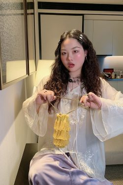 Chinese Style National Wind Shirt for Women - Unique Spring Top 2025, Elegant Design, Vintage Aesthetic, Bohemian Fashion