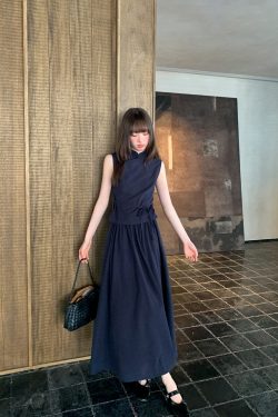 Chinese-Style Stand-Collar Vest and Half-Skirt Set for Women - Summer High-End Slimming Two-Piece Outfit