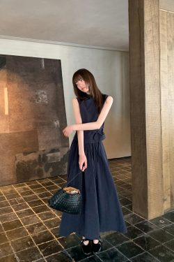 Chinese-Style Stand-Collar Vest and Half-Skirt Set for Women - Summer High-End Slimming Two-Piece Outfit