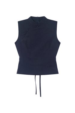 Chinese-Style Stand-Collar Vest and Half-Skirt Set for Women - Summer High-End Slimming Two-Piece Outfit