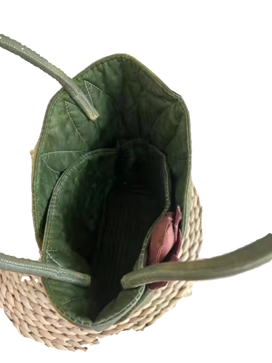 Chinese Wind Lotus Leaf Tote Bag - Retro Handheld Shoulder Bucket Bag - 2024 New Style Fashion Handbag Chinese Wind Lotus Leaf Tote Bag - Retro Handheld Shoulder Bucket Bag - 2024 New Style Fashion Handbag