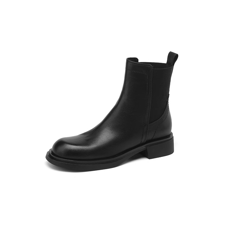 Chunky Heel Martin Boots in Italian-Style Soft Leather, 4 cm Comfort Sole, Cowhide, Trendy and Durable Footwear Chunky Heel Martin Boots in Italian-Style Soft Leather, 4 cm Comfort Sole, Cowhide, Trendy and Durable Footwear