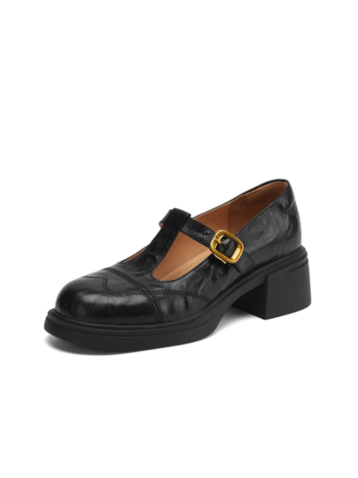 Chunky Heel T-Strap Loafers for Women - Mid-Heel Round Toe Hollow-Out Leather Shoes, 2025 Trendy Fashion Footwear Chunky Heel T-Strap Loafers for Women - Mid-Heel Round Toe Hollow-Out Leather Shoes, 2025 Trendy Fashion Footwear