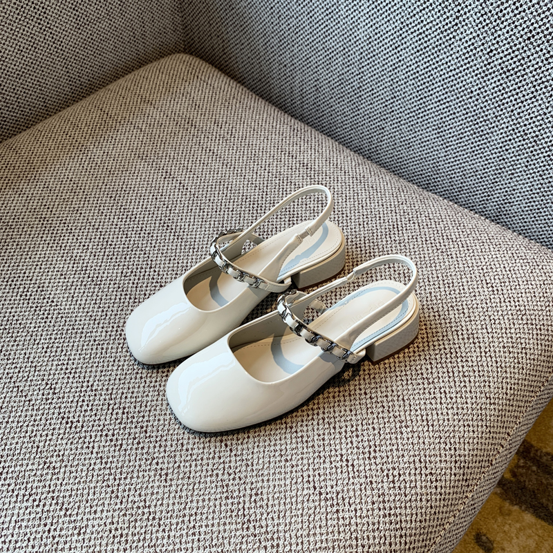 Chunky Heeled Open-Toe Sandals for Women - Summer 2025 Vintage Fairy Style Mary Jane Backless Flats Chunky Heeled Open-Toe Sandals for Women - Summer 2025 Vintage Fairy Style Mary Jane Backless Flats