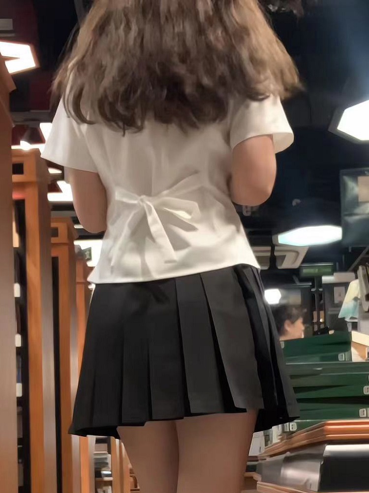 Cinch Waist Short-Sleeve Shirt, Japanese College Style Top, Spicy Girl Outfit, Spring/Summer Women's Fashion Cinch Waist Short-Sleeve Shirt, Japanese College Style Top, Spicy Girl Outfit, Spring/Summer Women's Fashion